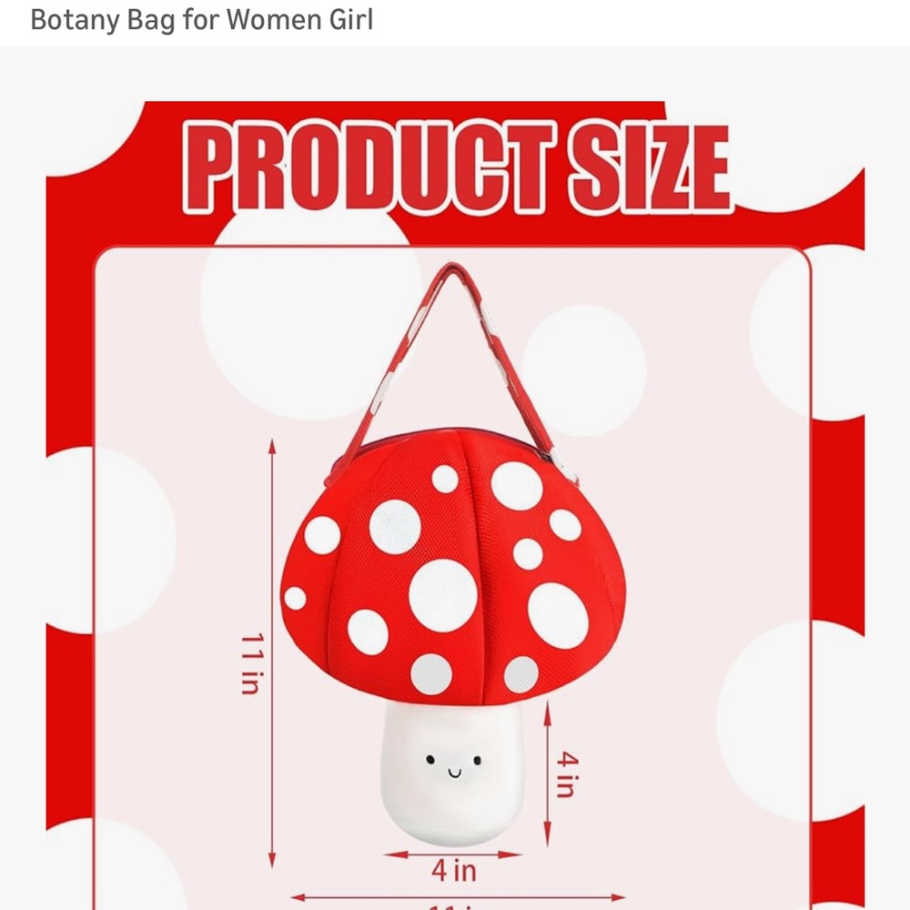 Red Mushroom comic Nintendo purse tote Bag - Picture 2 of 5